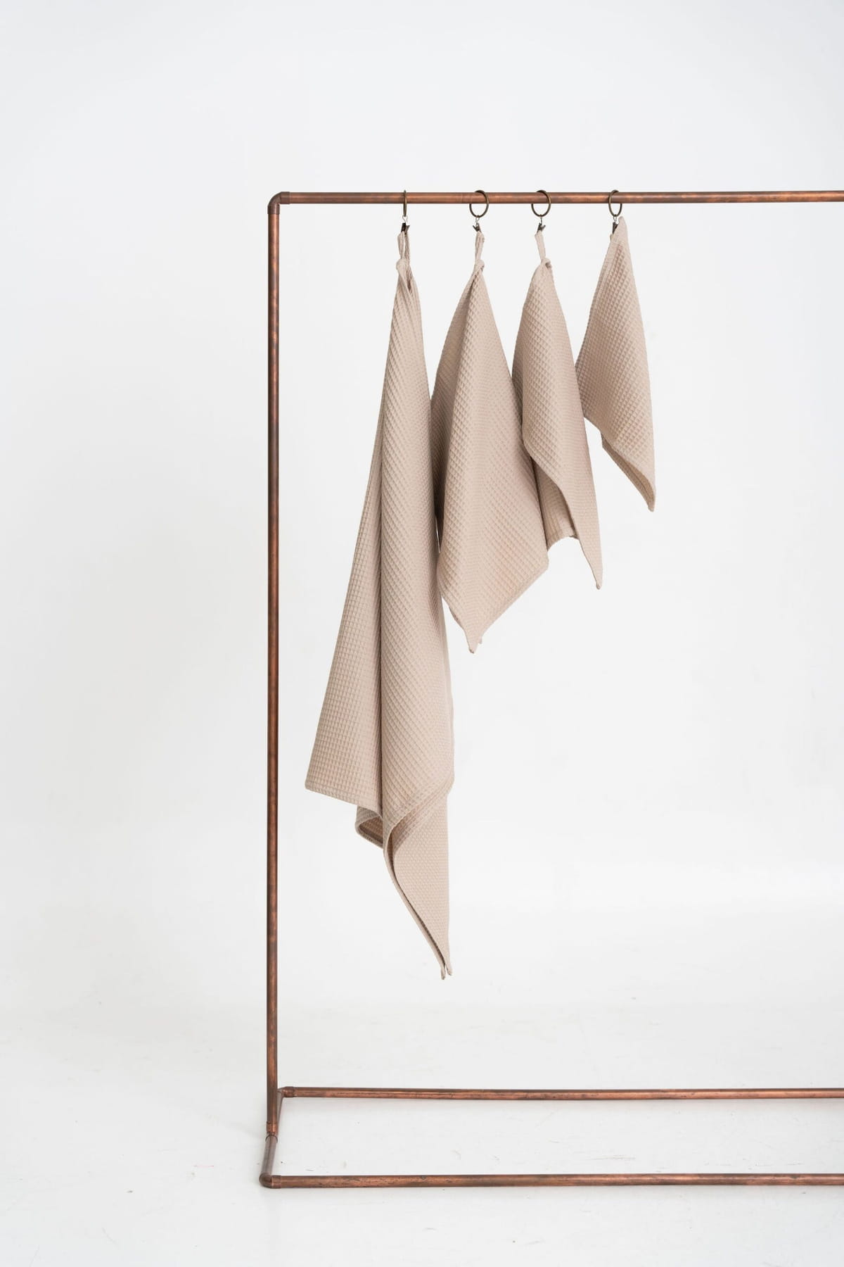 Organic Waffle Cotton Towel – Beige – Set alle Größen