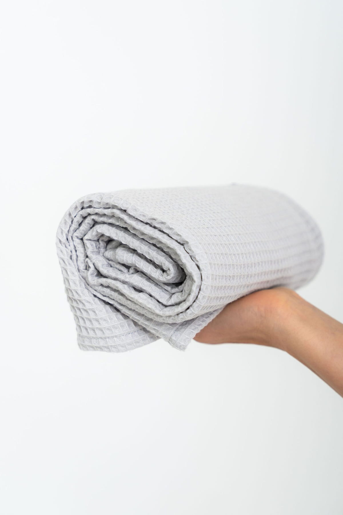 Organic Waffle Cotton Towel – Light Gray – Set alle Größen