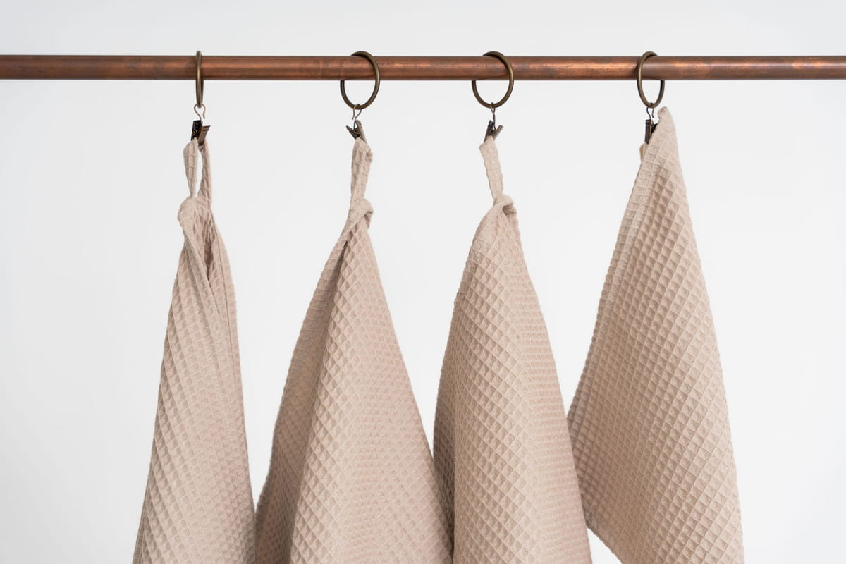 Organic Waffle Cotton Towel – Beige – Set alle Größen
