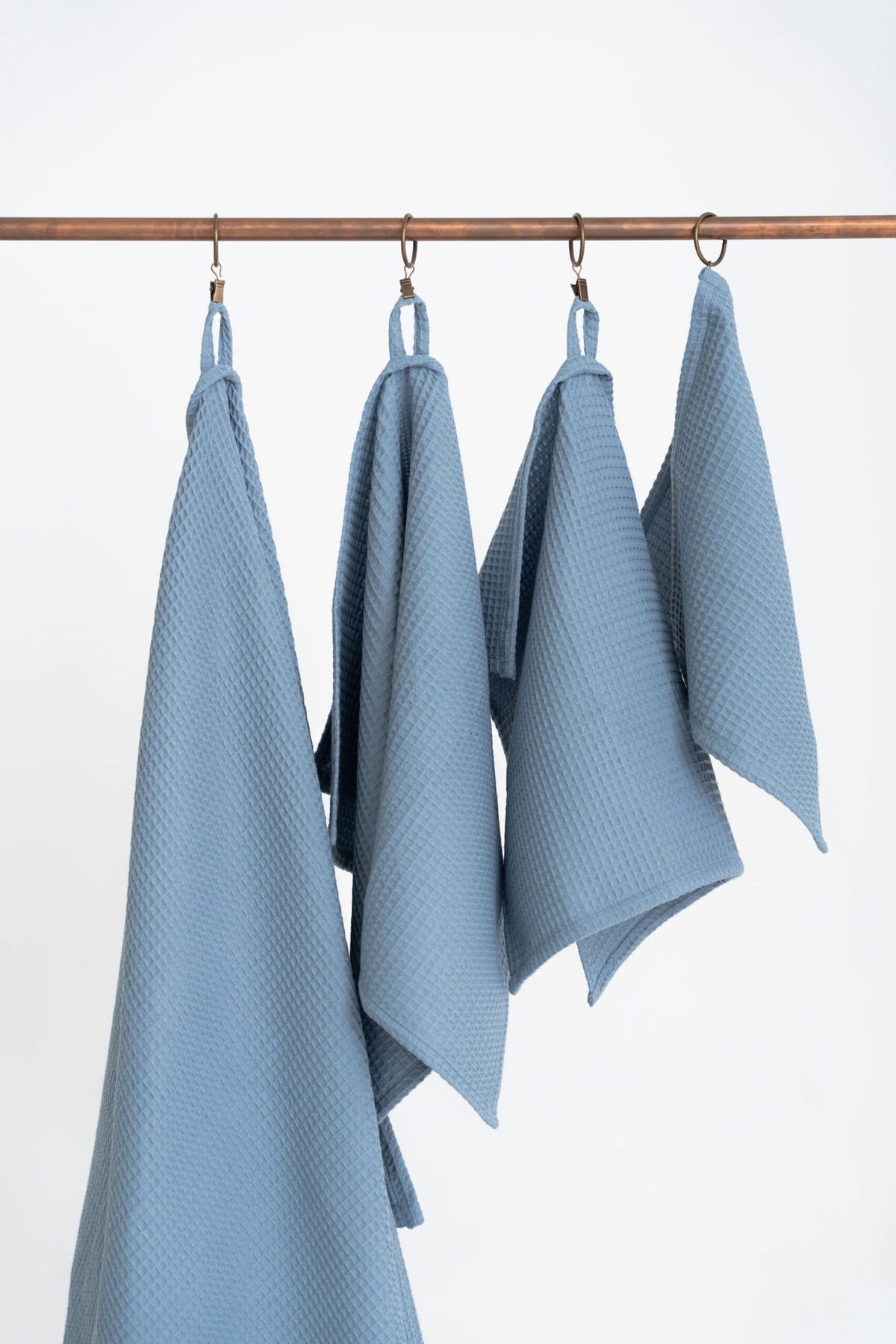 Organic Waffle Cotton Towel – Blue – Set alle Größen