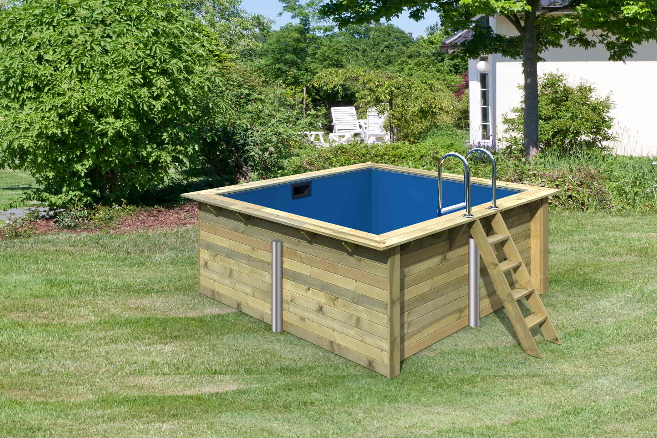 Rechteckiger Holzpool Set 350x320 Rechteckiger Holzpool Set 350x320
