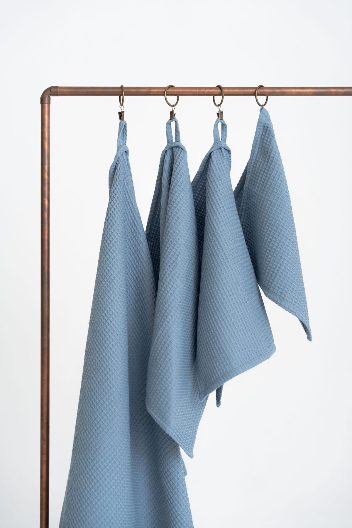 Organic Waffle Cotton Towel – Blue – Set alle Größen