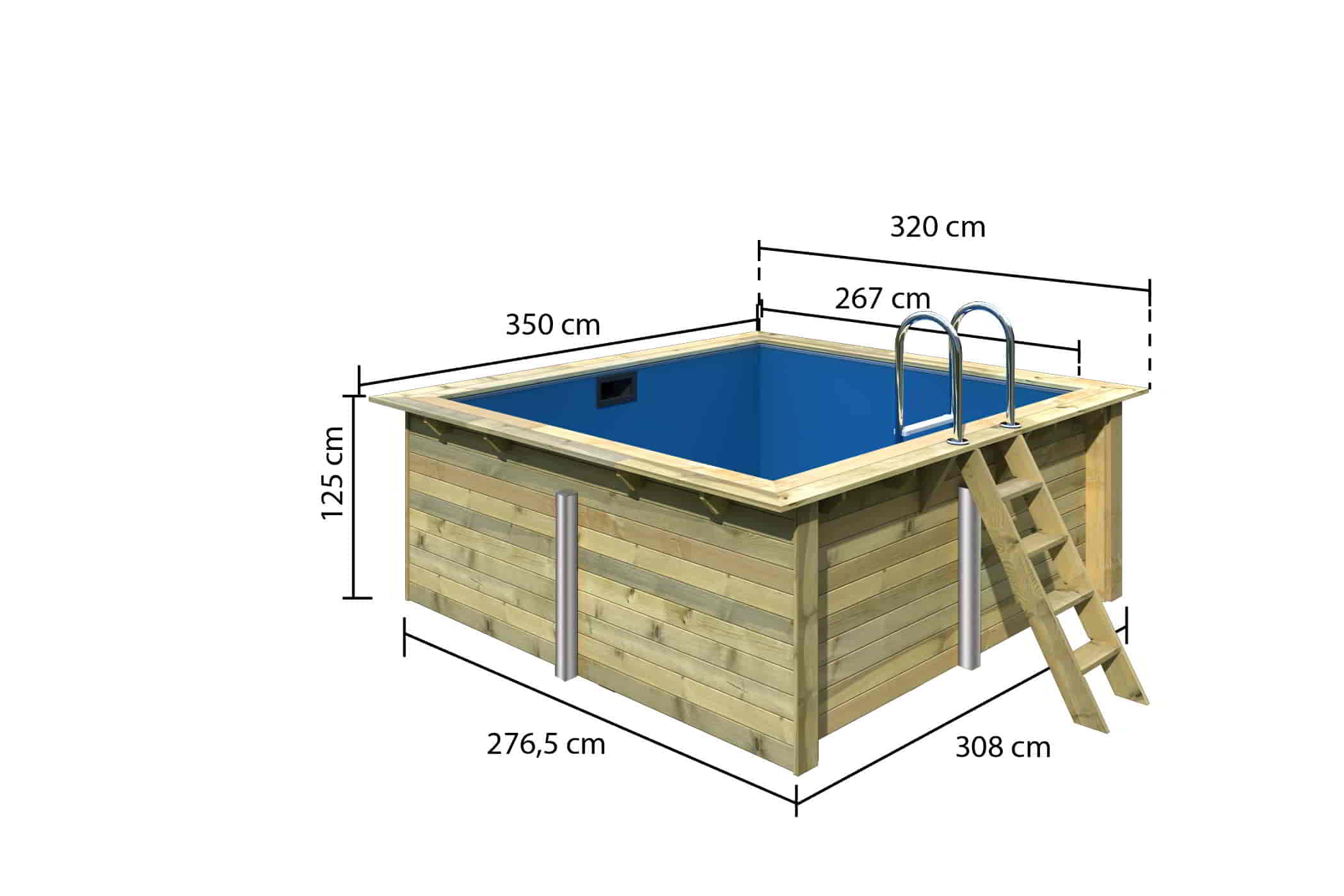 Trend Holzpool Set Rechteck Abmessungen 350x320 Trend Holzpool Set Rechteck Abmessungen 350x320