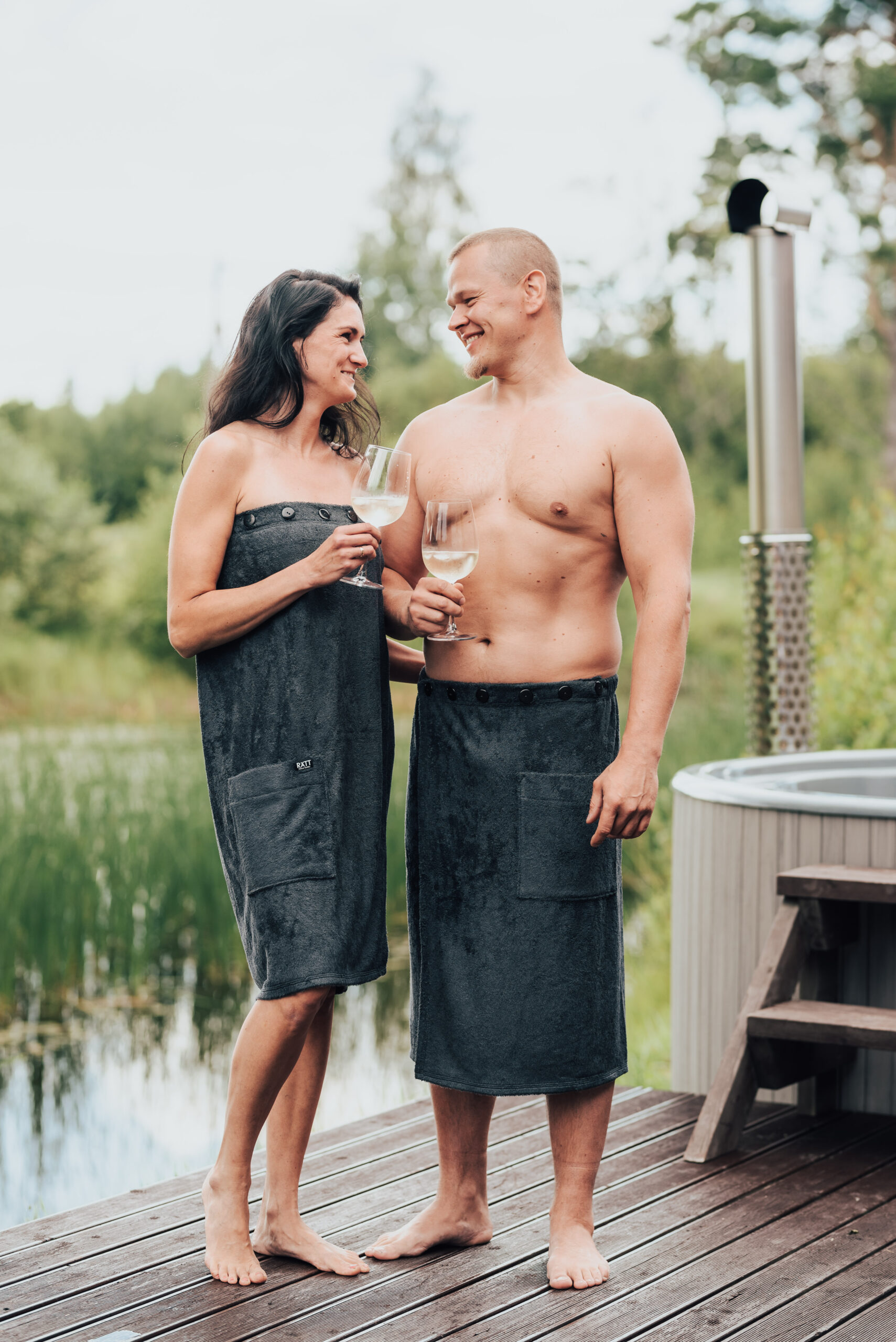 Spa Wrap Women Bamboo Terry – DARK PINK – S