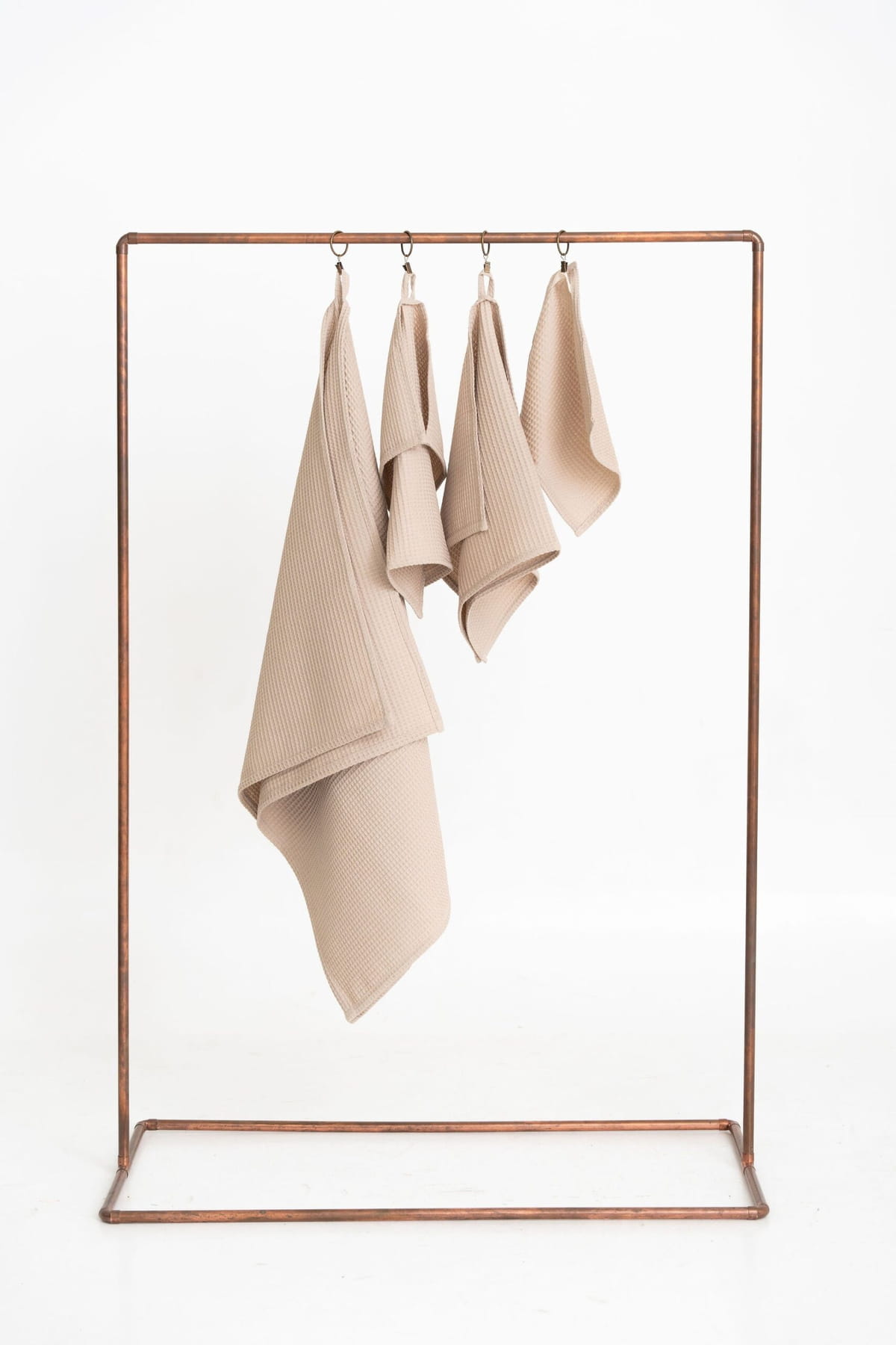 Organic Waffle Cotton Towel – Beige – Set alle Größen