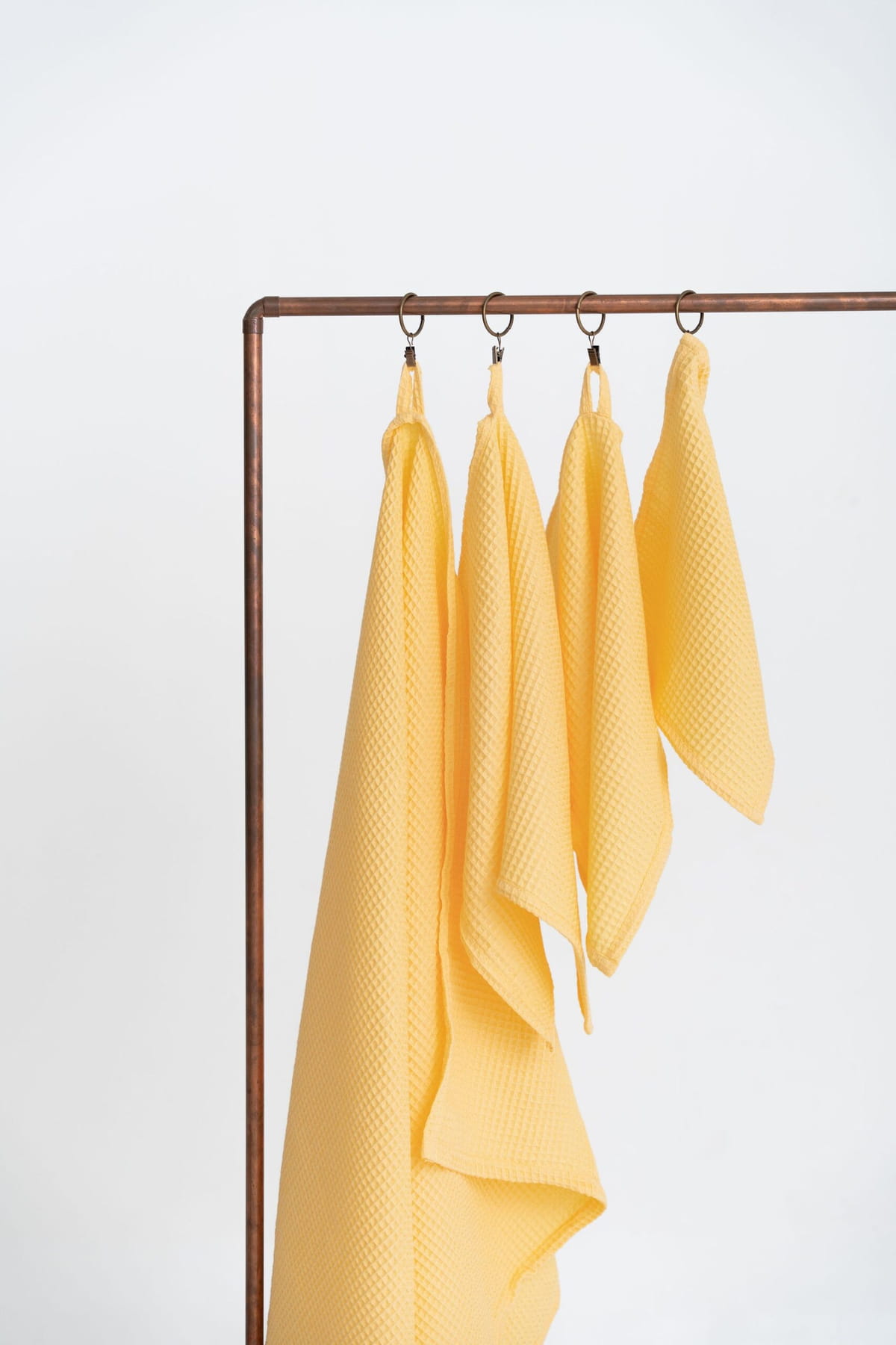 Organic Waffle Cotton Towel – Gelb – Set alle Größen