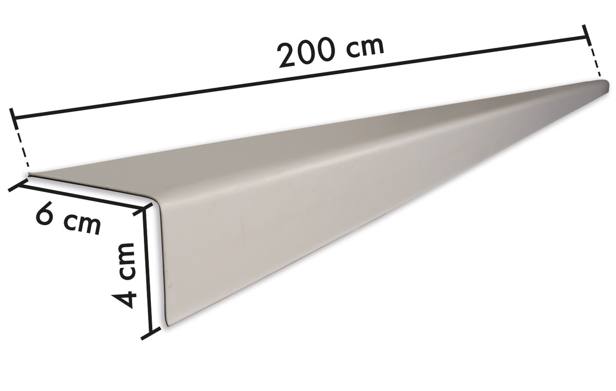 Folienblechwinkel 4x6x200cm aussen beschichtet grau 1,2mm für Gewebefolienbahn