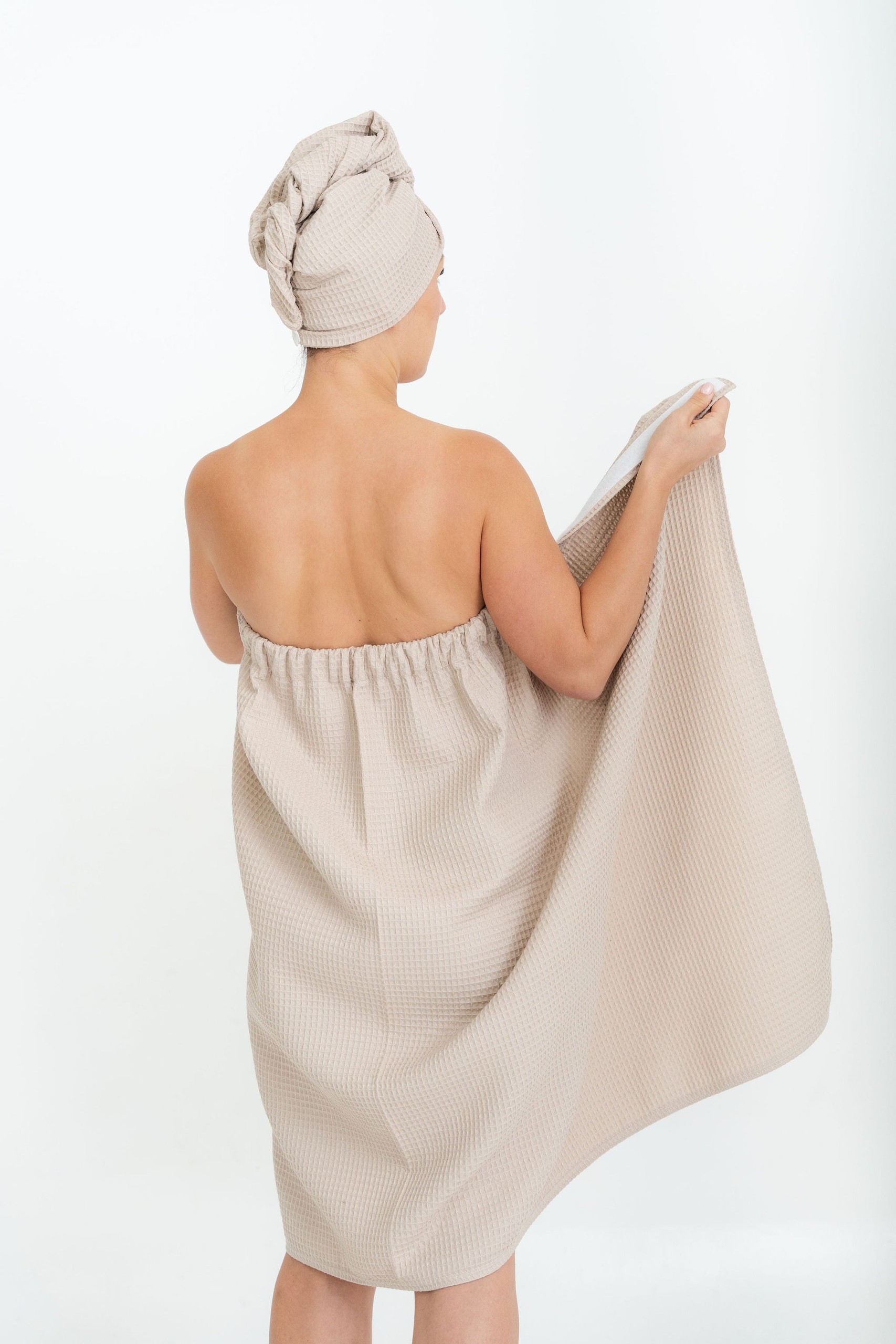 Cotton Waffle Sauna Wrap – Old Pink