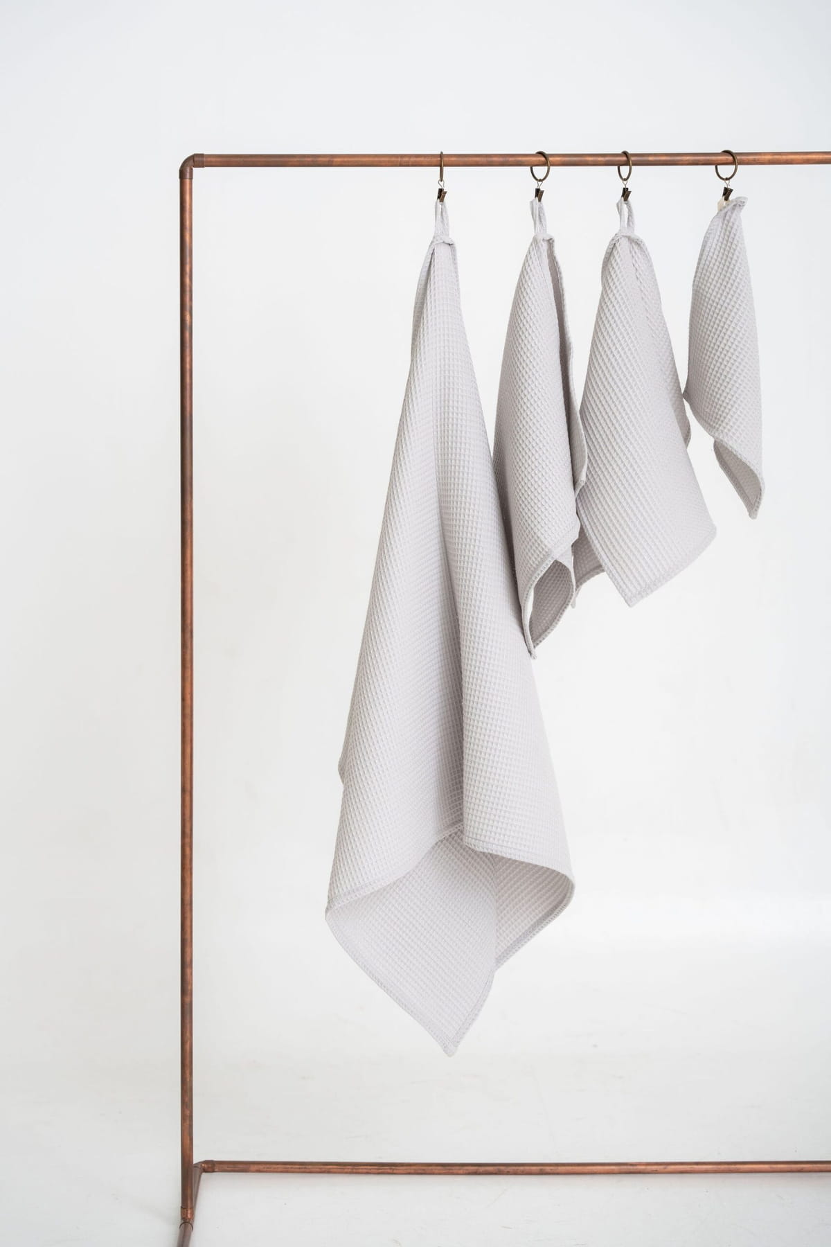 Organic Waffle Cotton Towel – Light Gray – Set alle Größen