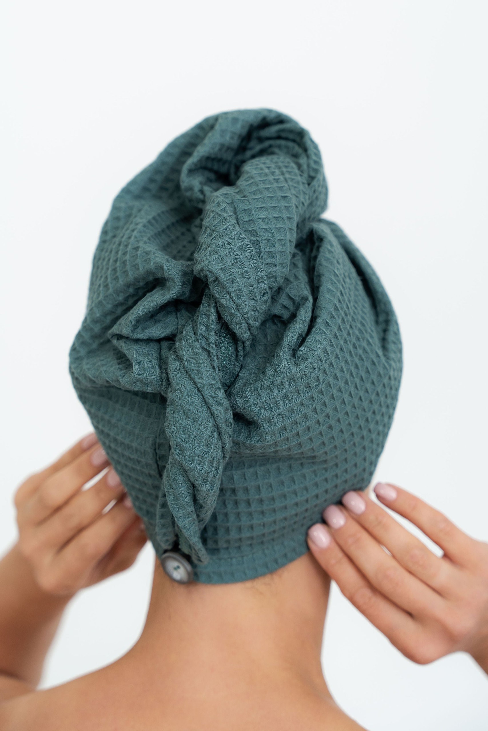 Cotton Waffle Hair Towel/Turban – Beige