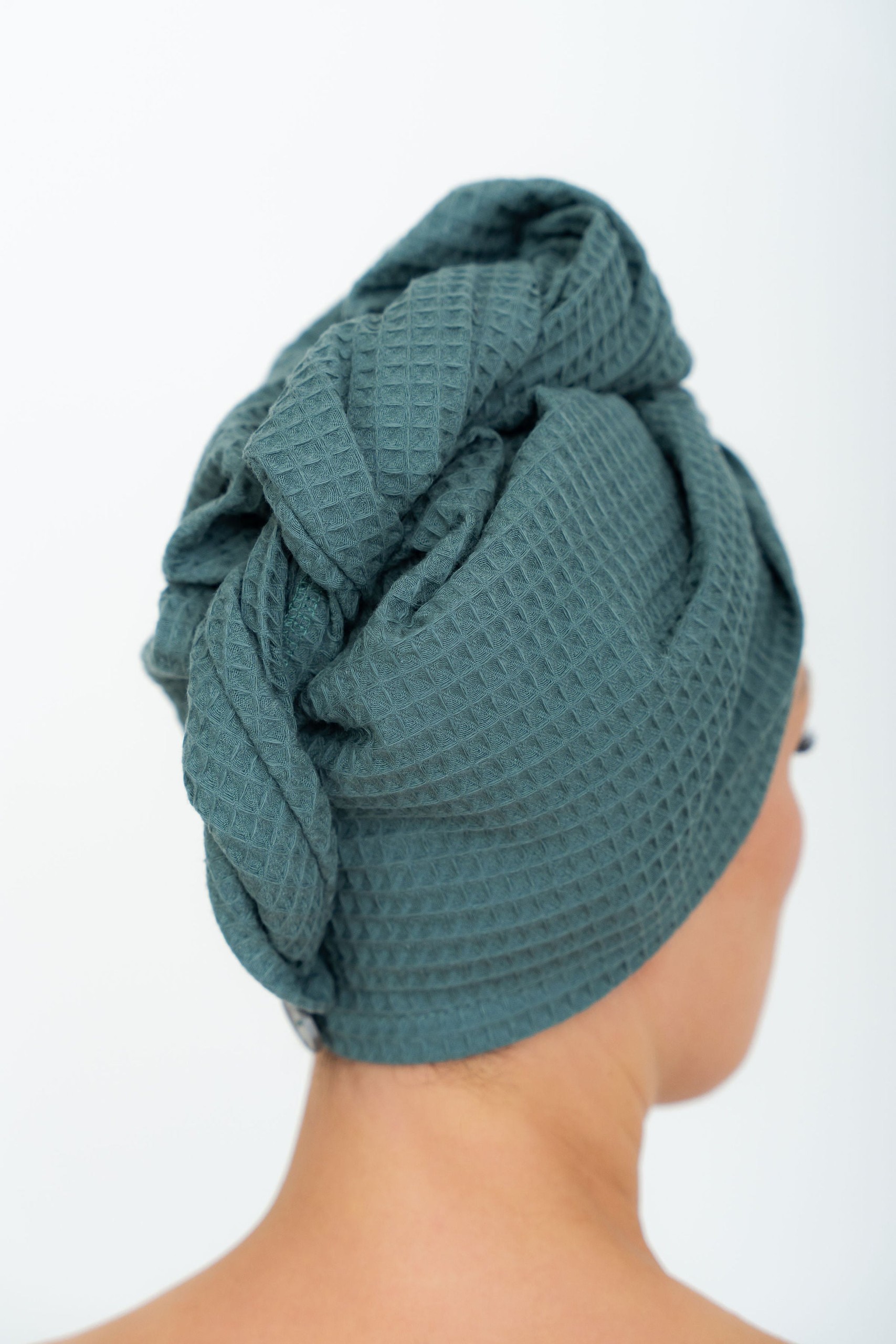 Cotton Waffle Hair Towel/Turban – Beige