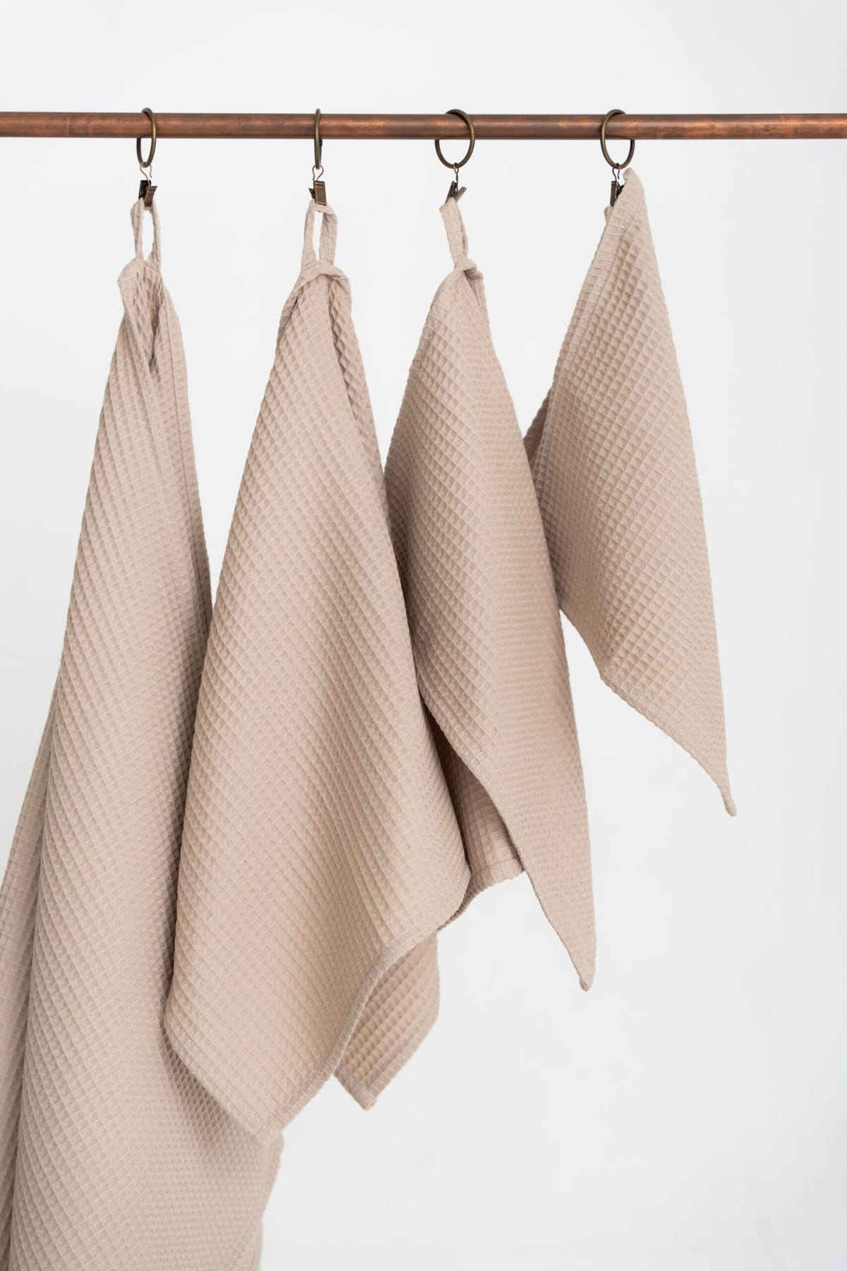 Organic Waffle Cotton Towel – Beige – Set alle Größen