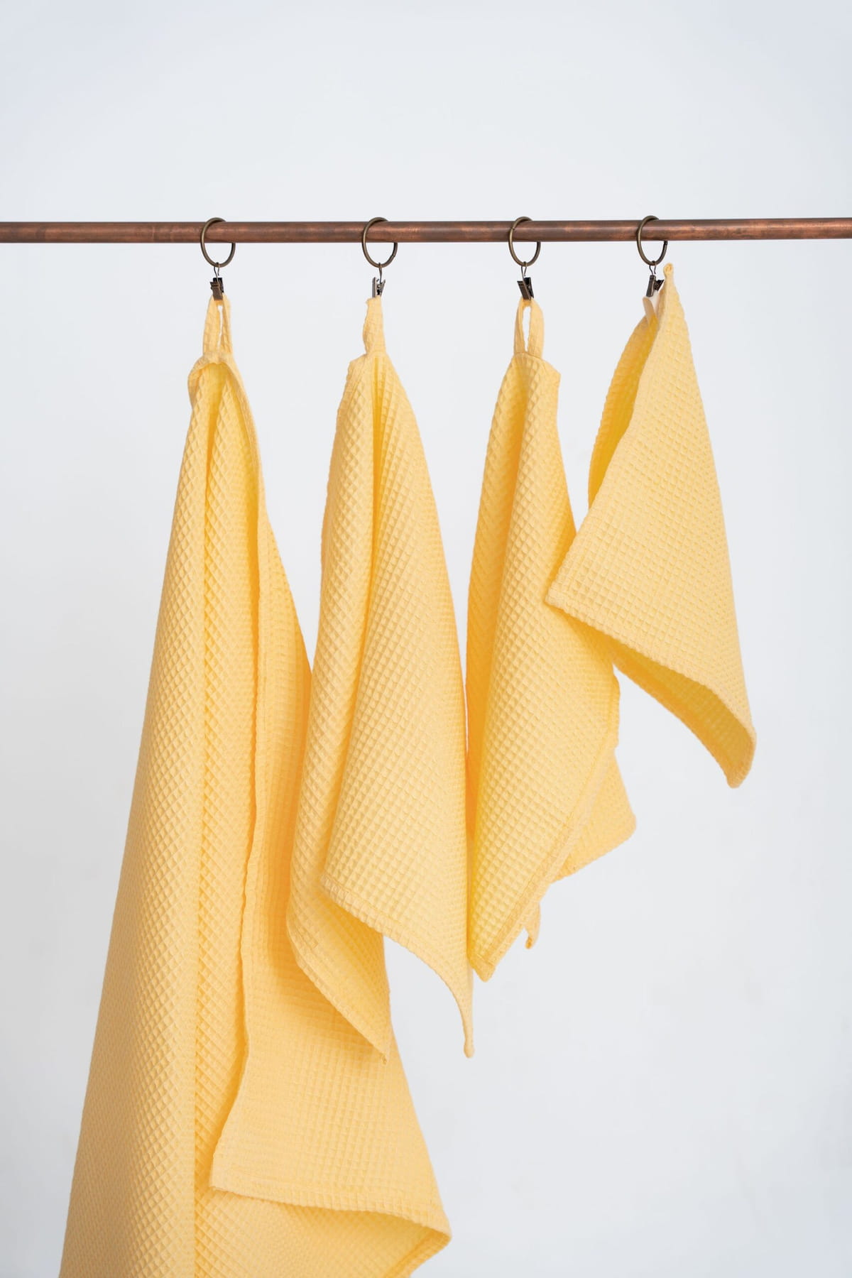 Organic Waffle Cotton Towel – Gelb – Set alle Größen