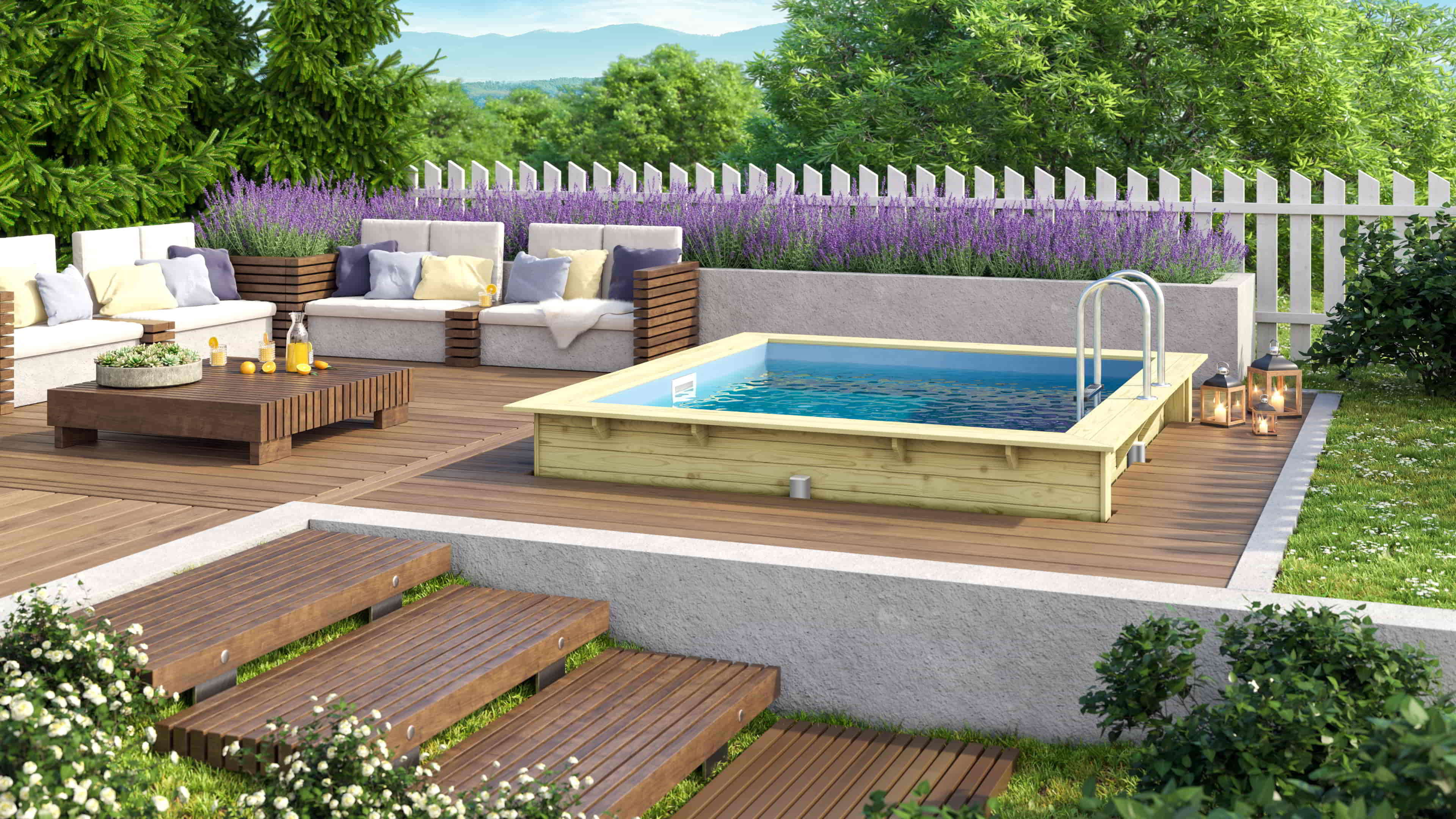 Trend Holzpool Set Rechteck 320x350 Trend Holzpool Set Rechteck 320x350